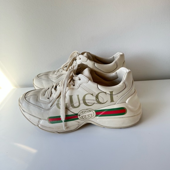 Authentic Gucci Women’s Rhyton leather sneaker in size 37 - Picture 4 of 11